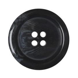 6 Pcs (32L) 20mm Round Faux Horn Plastic Buttons with 4 Holes Ideal for Coats, Jackets, Cardigans, Black