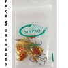 MAPSO - 5 Fishing Spinners REDER-2 OR 4.50 gms. Fish