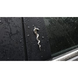 Caduceus Snake Stick Metal Sticker for Car, The Rod of Asclepius Bumper Decal, Medical Emergency Zinc Alloy Emblem, for Automobile, Motocycle (Single Silver)