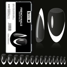 Beautilux French Almond Medium Gel Nail Tips, 280Pcs Soft Clear Press On Acrylic Nail 14 Sizes Soak Off Full Cover Press On Nail(FJP280-AM-01)