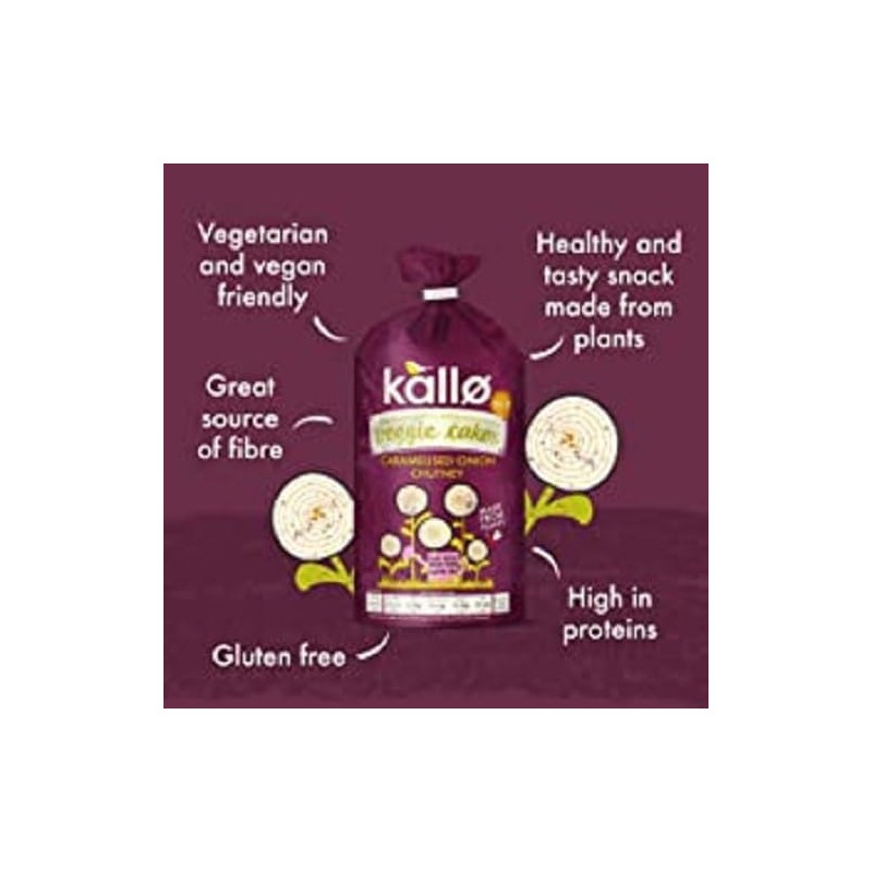 Kallo Caramelised Onion Chutney Lentil & Pea Veggie Cakes 122g