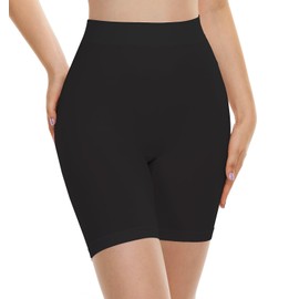 BATHRINS Womens Slip Shorts for Under Dresses, Tummy Control High Waist Seamless Smoothing Yoga Shorts