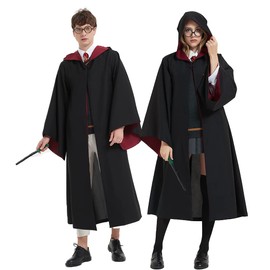 Guturris Teens Magical Robe Four Magic College Styles Cloak Witch Magical Hooded Cape Wizard Men and Women School Cosplay Outfit Red S