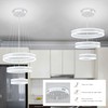 O'NEELDY Modern LED Chandeliers Adjustable Hanging White Pendant Light Fixture