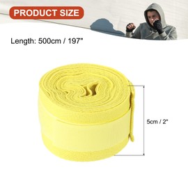 PATIKIL Boxing Hand Wraps, 197 Inch Length Elastic Boxing Wraps Cotton Fist Mitts Wrist Straps Protection for Muay Thai Martial Arts Kickboxing Bandages, Yellow