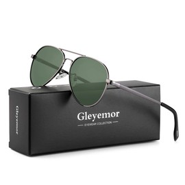 Gleyemor Small Aviator Sunglasses for Women and Men, 52MM Small Frame Polarized Aviators for Small Face (Gunmetal/G15)