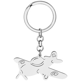 WEVENI Aeroplane Keychain Helicopter Key Chain Propeller Plane Rings Purse Bag Charms for Women Girls, gray