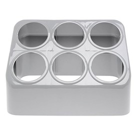 Vollrath Gray Silv-A-Tainer 6-Hole Plastic Silverware Container