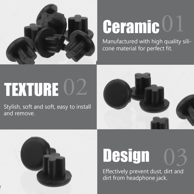 ULTECHNOVO - Dust Plug Set Headphone Jack Plugs 10 Pairs