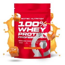 Scitec Nutrition 100% Whey Protein Professional with Extra Additional Amino Acids and Digestive Enzymes, Gluten-Free, 500 g, Salty Caramel