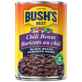 Bush's Best Chili Beans, Black Beans in Mild Chili Sauce, High Fibre, Excellent Source of Protein, 398 mL, 1ct