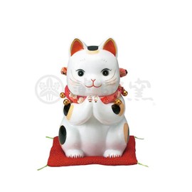 Yakushigama Ayae Fukufuku Ongai Cat (Large) [7290] Feng Shui Figurine Interior Cat, Cat, White, Size: Height 6.1 inches (15.5 cm)