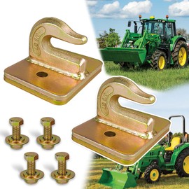 VIAGL 2 Pack 3/8" Tractor Bucket Grab Hook Grade 70 Forged Steel Bolt On Grab Hook Tow Hook Mount with Backer Plate, Work Well for Tractor Bucket, RV, UTV, Truck