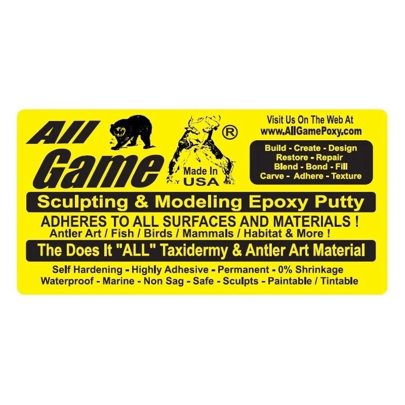 ALL GAME EPOXY TAXIDERMY TAXIDERMIST Putty Repair Fish Deer Antlers