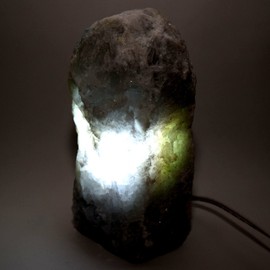 Large 7.25" 4.9lb Blue Calcite Mountain Lamp Natural Sparkling Decor Crystal Night Light Mineral Stone Specimen w/Cord and LED Bulb