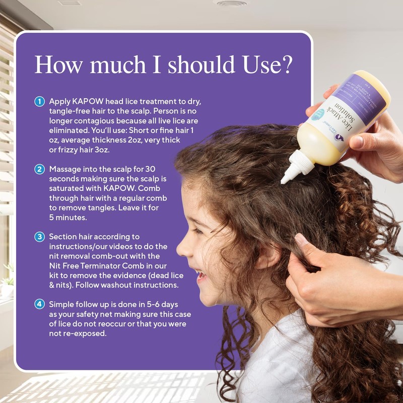 Kapow 8oz Head Lice Shampoo that Kills Lice & Eggs
