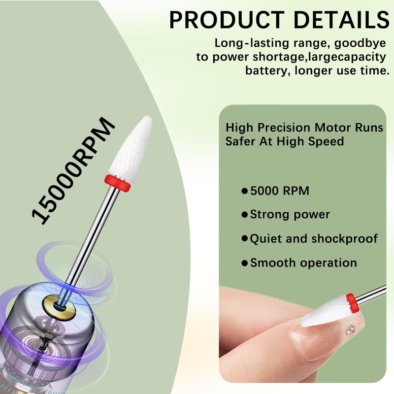 atnayo Electric Nail File Drill for Thick Gel, Nails Toe