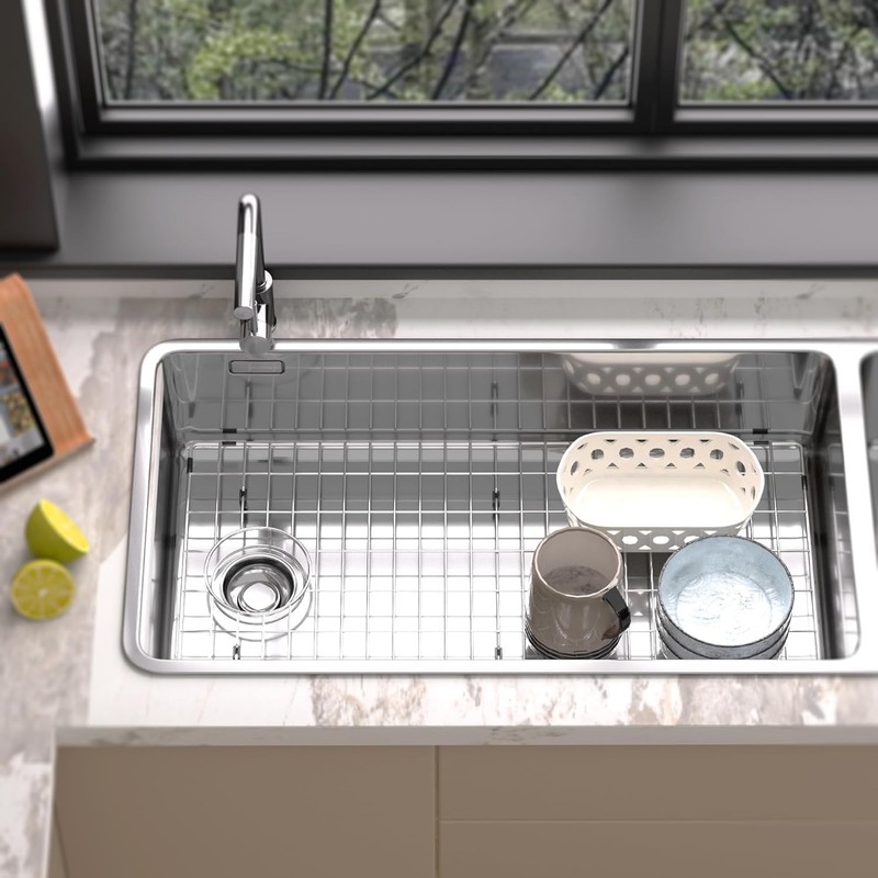 blitzlabs Sink Grid Protector Kitchen Sink Bottom Grid Metal Large