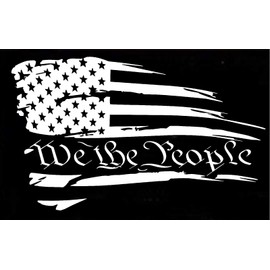 Distressed American Flag We The People Patriotic Vehicle Decal Sticker Decor