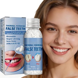 Reparación Dentaduras, Dientes Postizos Moldeables Reutilizables, 30ml | Diente provisional práctico para uso diario, material no tóxico y seguro, aspecto natural y cómodo