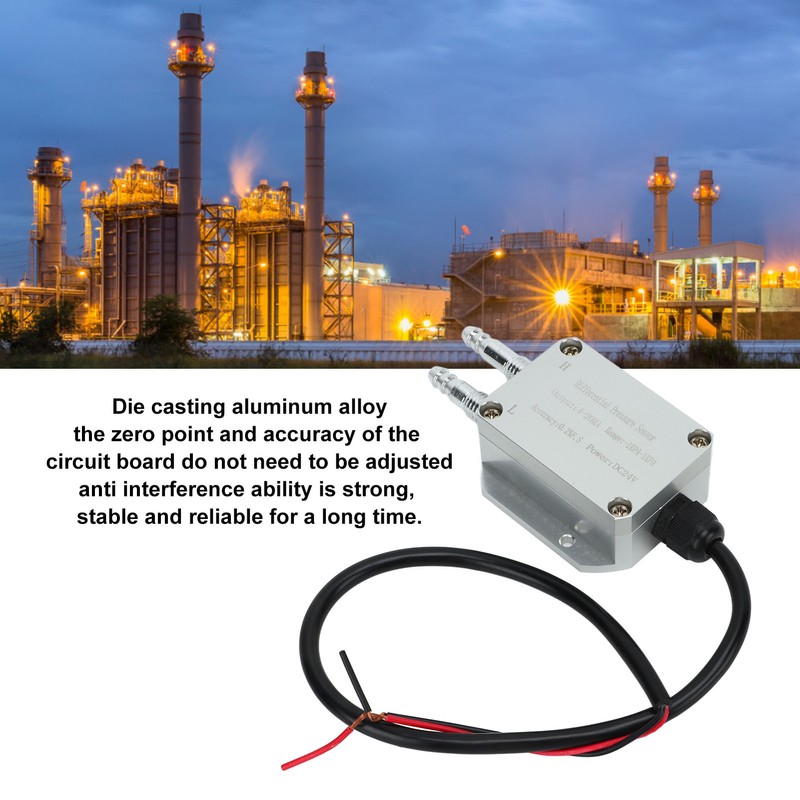 Wind Pressure Transmitter 4‑20mA Differential Pressure Sensor ‑1Kpa to +1Kpa