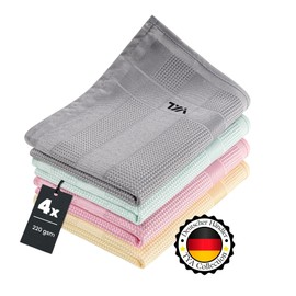 TYA Collection Microfibre Cloths 40 x 60 cm - Streak-Free for Windows, Car Care and Kitchen, Set of 4 Cleaning Cloths without Cleaning Agents, Ideal for Car, Windows and Kitchen Surfaces (4)