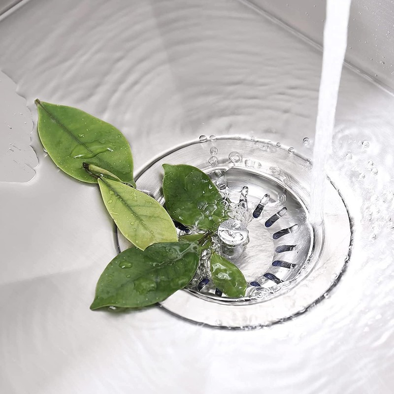 2 Pieces Strainer Basket Sink Strainer 80 mm 304 Stainless