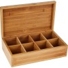Lipper International 8188 Bamboo Wood Tea Box with 8 Compartments