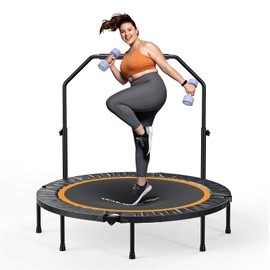 MERACH 48" Rebounder Mini Trampoline Adult, Fitness Trampolines Max Load 330LBS with Adjustable Handle, Suitable Rebounder for Adults and Rebounder Trampoline for Kids Toddler Indoor/Outdoor Workout