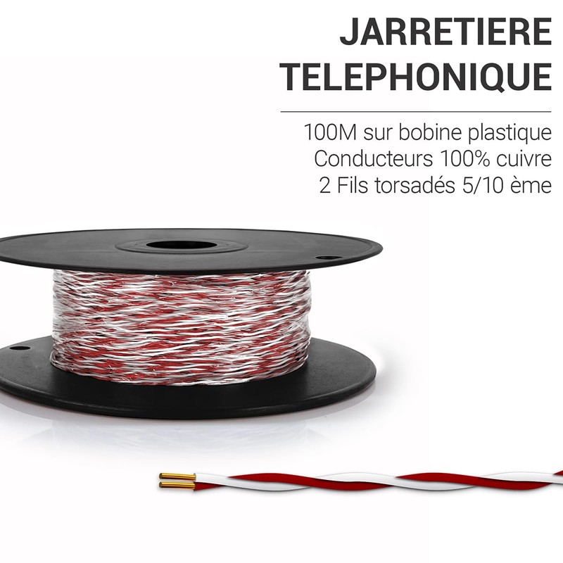 Waytex 36500 Telephone Cable 2 Threads 100 m Red/White