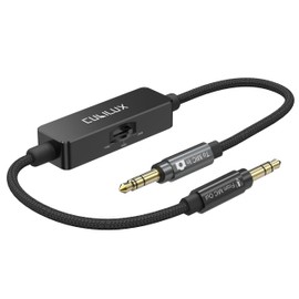 Cubilux 3.5mm TRS Line to Microphone Attenuator Cable, 3-Level Switchable (-10dB/-20dB/-30dB) Stereo Audio Adapter Cord for DSLR Camera, Camcorder, 1 Feet