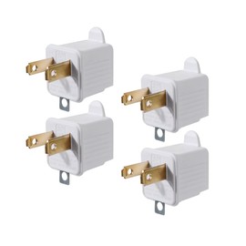 TENINYU Grounded Adapter 3-Prong to 2-Prong Outlet Converter - 3 Pin to 2 Pin Plug Socket Adapter Extension for Electrical Cord, Household, Workshops, Industrial, Machinery (4 Pack)
