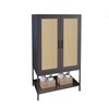 Gyger Wardrobe Closet with 2 Doors，Rattan Bedroom Armoires with Hanging