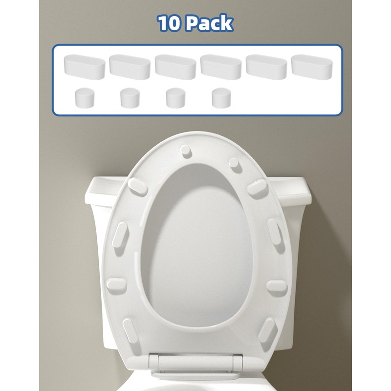Hibbent 10 pieces Toilet Seat Bumpers for Bidet Attachment, Strong