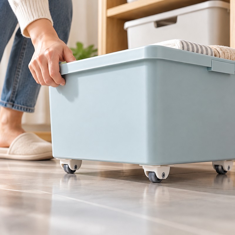 Self-Adhesive Caster Wheels for Storage Boxes – Tool-Free Mobility for