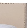 Baxton Studio Ramon Full Size Beige Linen Panel Bed with