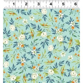 Clothworks Bloom Wildly Floral Sprigs Cotton Clothworks Fabric Citrus By the Yard