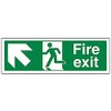 V Safety Fire Exit Arrow Up Left Sign - 300mm