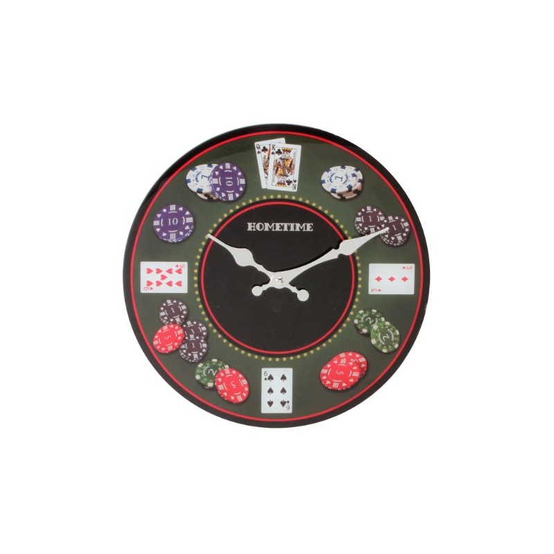 Hometime Glass Wall Clock - Poker 30cm (W7566) by Hometime