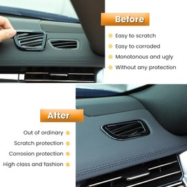 Heutamo Dashboard Air Vents Cover Frame Compatible with Land Rover Range Rover Sport/Vogue 2023 2024,Center Console Dashboard Side Air Vent Outlet Frame Cover Trim Accessories (Piano Black)