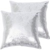 Eternal Beauty Silver 2 PCS Square Sequin Cushion Covers 18