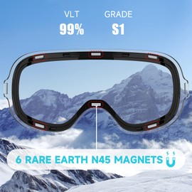 Findway Ski Goggles OTG for Women Men Adult Youth-Over Glasses Snow Goggles-Interchangeable Lens,Anti Fog Snowboard Goggles