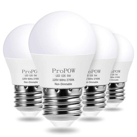 ProPOW A15 LED Bulb 40 Watt Equivalent, 5W LED Light Bulbs, Soft White 2700K Energy Saving Low Watt Light Bulbs,E26 Base Bulb for Home Bedroom(4 Pack)