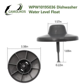 (2 pack) WPW10195036 Dishwasher Water Level Float Compatible With Whirlpool Kenmore KitchenAid Maytag Parts WPW10195036 replace W10195036 1872050 AP4538374 PS2579489 EAP2579489