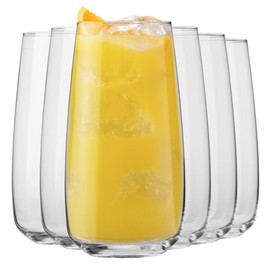 Krosno glasses for water, juices,lemonade, iced tea Elegant design | Set of 6 | Capacity 23.7 Fl Oz | Modern collection | Ideal for home, restaurant, parties | Dishwasher safe