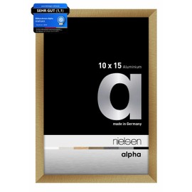 nielsen Alpha Photo Frame 10 x 15 cm Aluminium Matt Amber Photo Frame for Standing and Hanging in Portrait and Landscape Format Real Glass