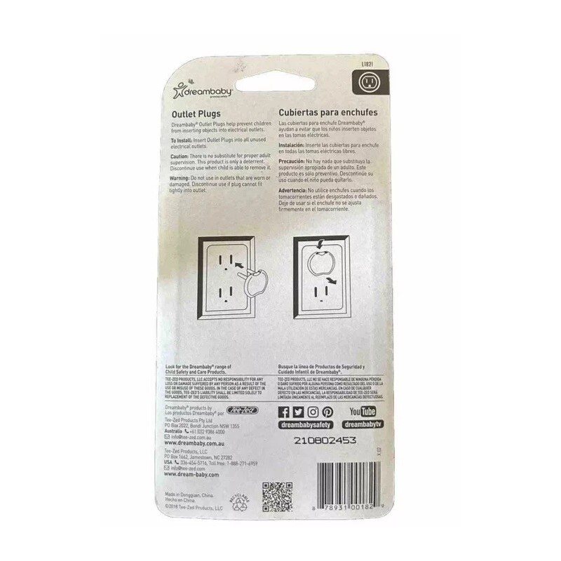Dreambaby L1821 Clear Plastic Outlet Cover Child Safety…24 Count