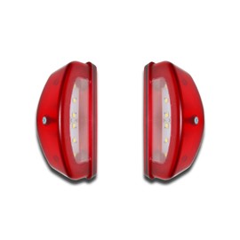 12V 24V 2x LED RED REAR LAMPS WHITE NUMBER PLATE INDICATORS TRUCK PICKUP 2 FUNCTIONS FITTING BOLTS