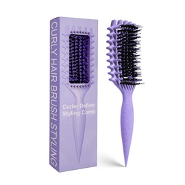 Curly Hair Brush Candybrush Curl Defining Brush for Detangling Shaping and Defining Curls for Women, Men, Wet & Dry Hair (Purple)