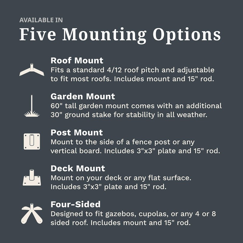 EZ Vane Standing Deer Weathervane — Roof Mount, Wind Cups,